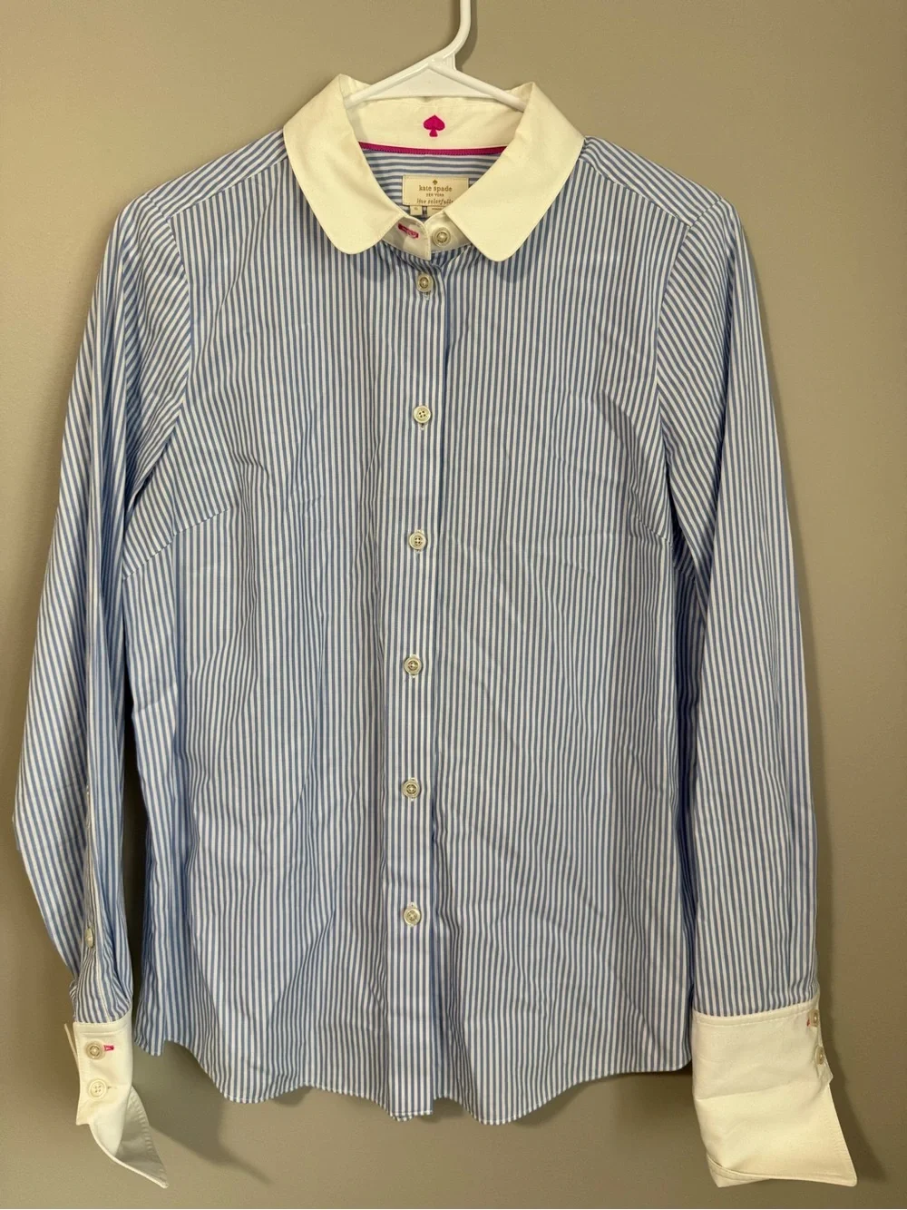 Kate Spade New York Striped Blue White Button Down